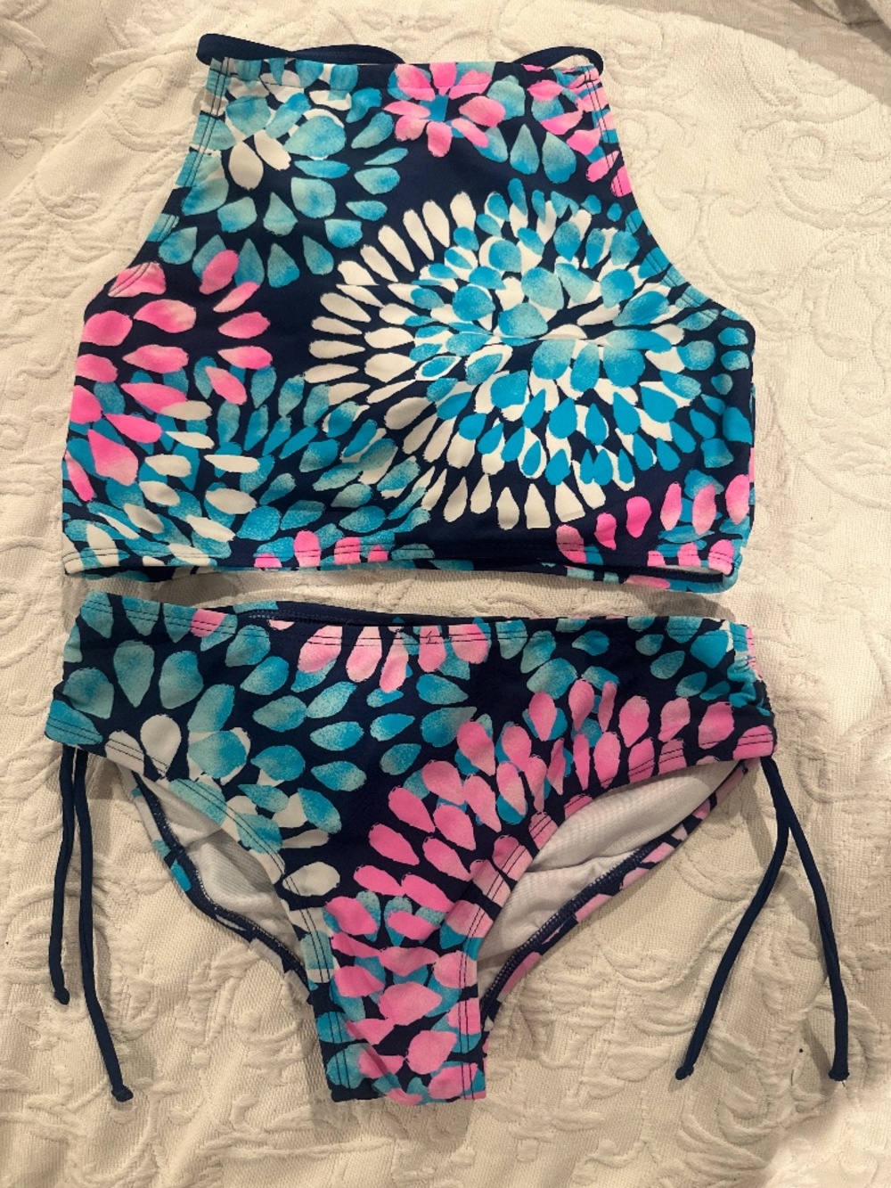 Kanu Surf Girls Size 14 Floral Tankini Swimsuit 2 Piece